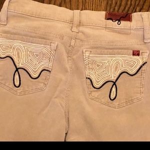 Khaki corduroy bootleg pants